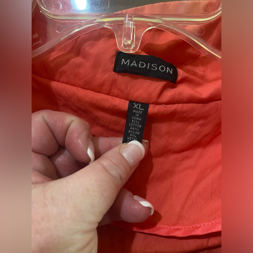 Madison Coral Drawstring Zip-Front Utility Jacket - Picture 2 of 3